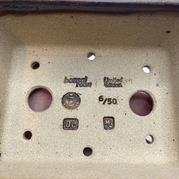 Bonsai Pot by WALSALL STUDIOS, England Crane pattern pale purple Glazed small sz - Picture 7 of 12